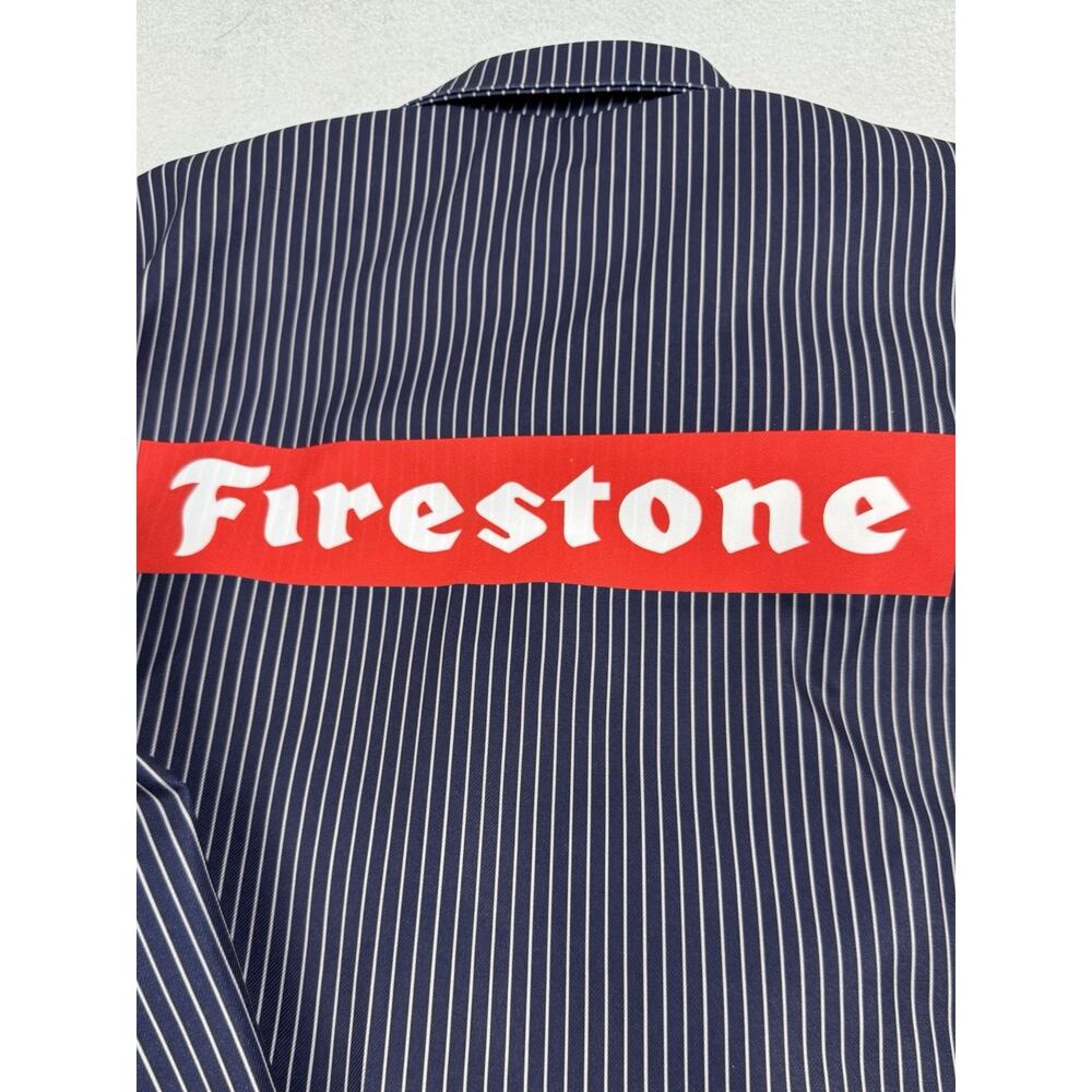 Firestone Work Jacket XL Navy Pinstripe Zip Mechanic Shop Racing NWT - Picture 16 of 16